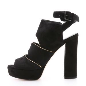 Stuart Weitzman splits suede platform